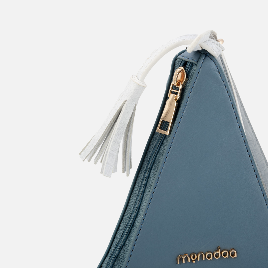 Blue Fleur Traingular Bag