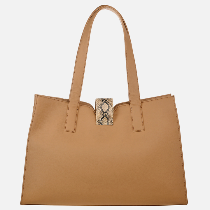 BROWN ELIO TOTE BAG