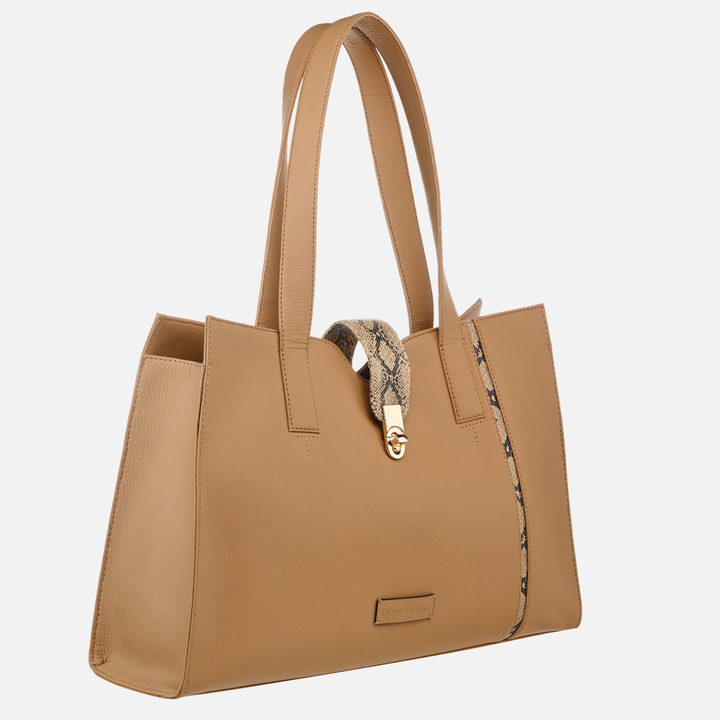 BROWN ELIO TOTE BAG