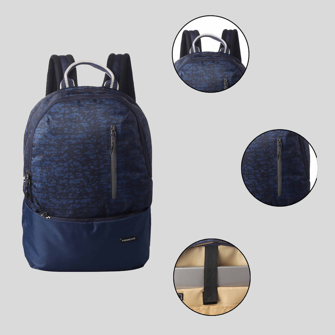 Navy Abstract Commuter Backpack